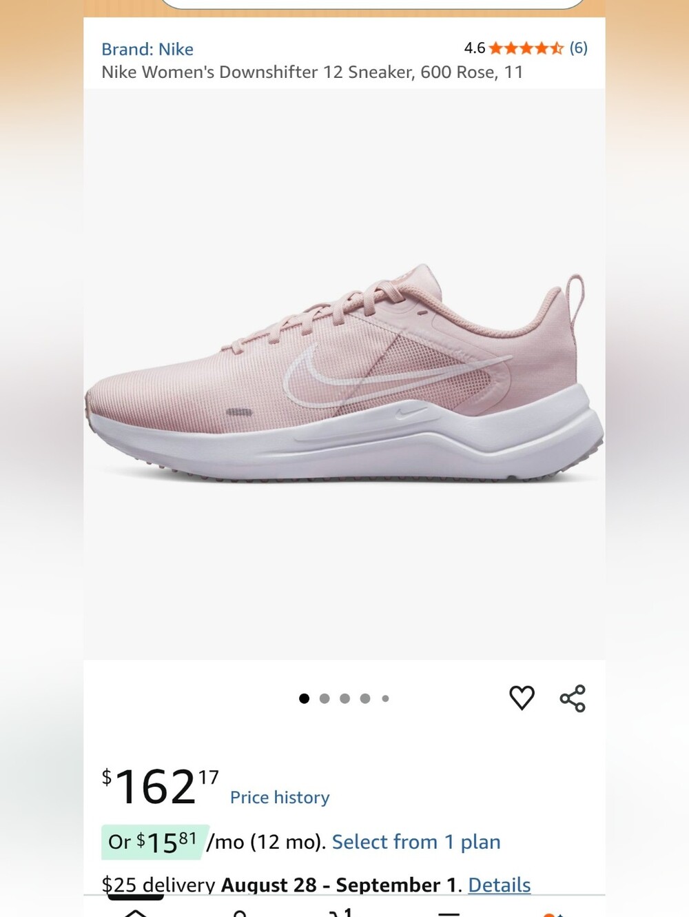 Nike Women's Pink Running Sneaker
